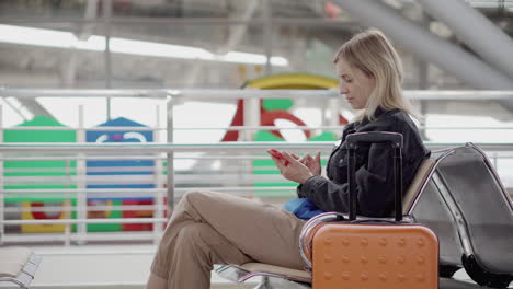 woman waiting at airport