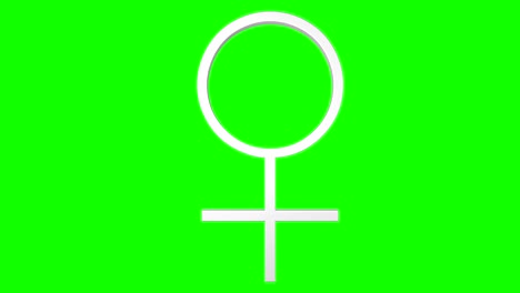 female symbol 3d green screen loop