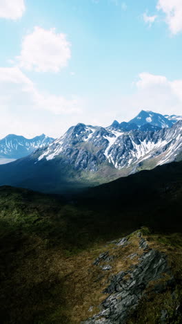 majestic mountain range with snow-capped peaks