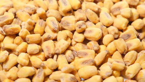 Roasted Corn Seeds Closeup. Roasted corn seeds close-up. Food video . High quality video