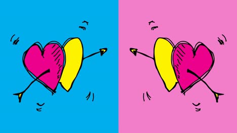 niños dibujando arte pop fondo sin costuras con tema de amor