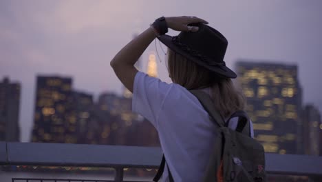 young woman in new york city