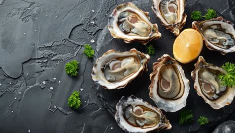 fresh oysters with lemon and parsley