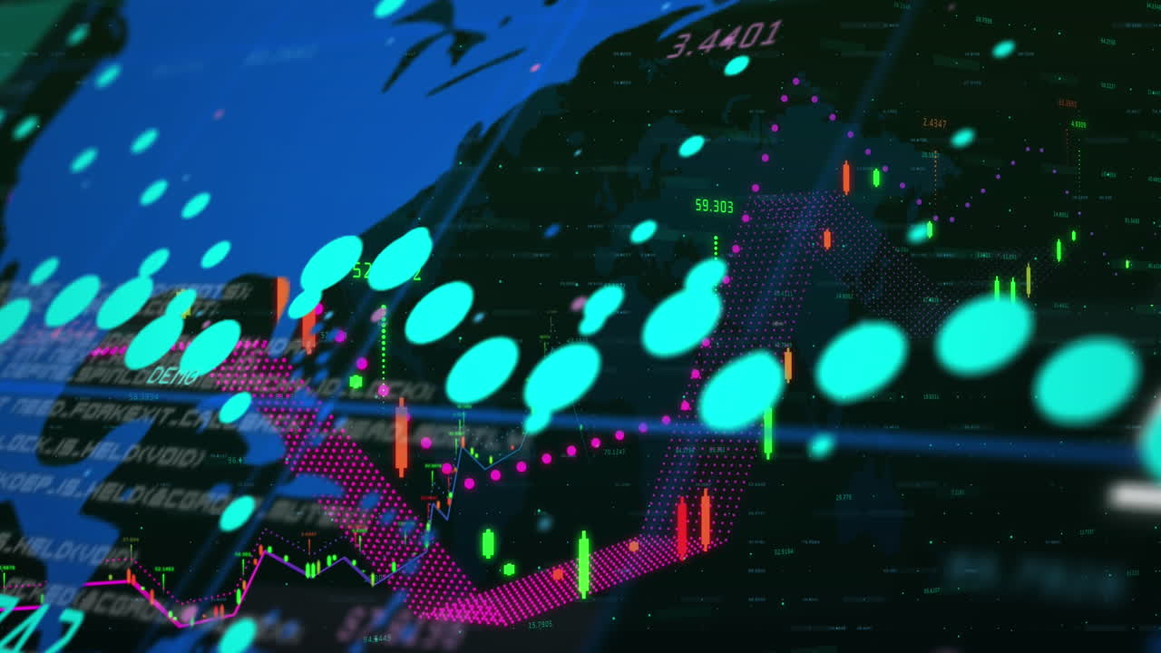 Animation of world map and data processing