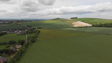 An-aerial-view-of-a-country-road-in-Wiltshire,-England