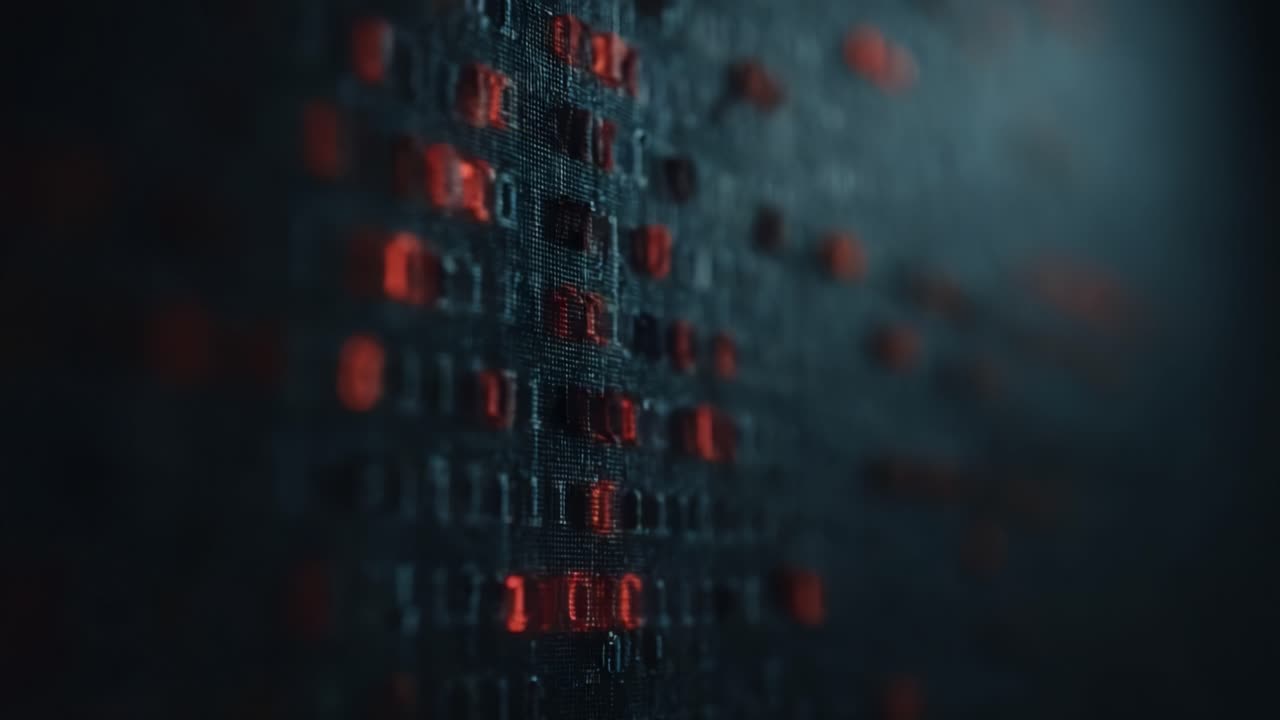 A Glimpse into Digital Realms: Evolving Patterns of Binary Code and Data Representation in a Technological Landscape from Video Frames