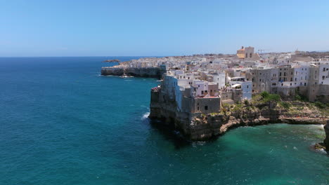 Drone-View-Of-Polignano-a-Mare-Town-In-Italy