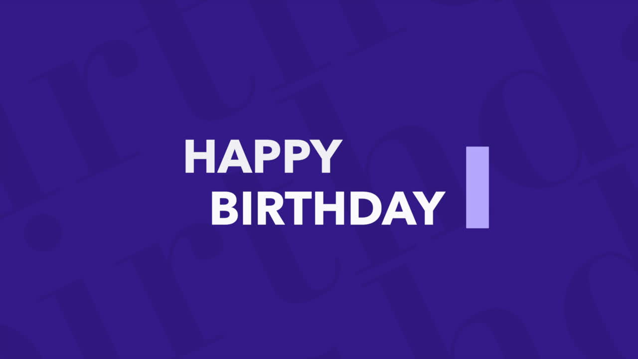 fondo azul de celebración con feliz cumpleaños apilado en blanco