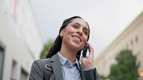 Business,-phone-call-and-woman-in-the-city