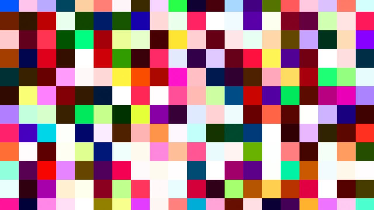 Random Rainbow Pixel Tile Square Dancefloor - 4K Seamless Loop Motion Background Animation