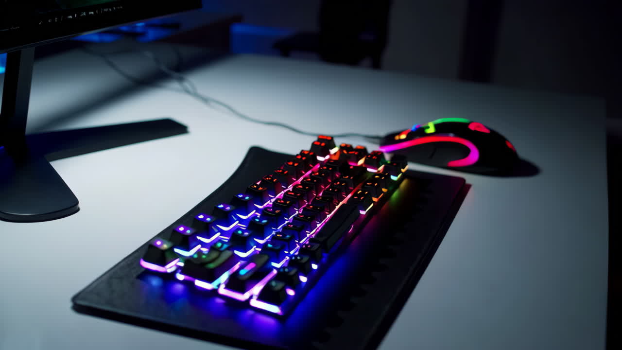 Colorful RGB Gaming Keyboard and Mouse Setup