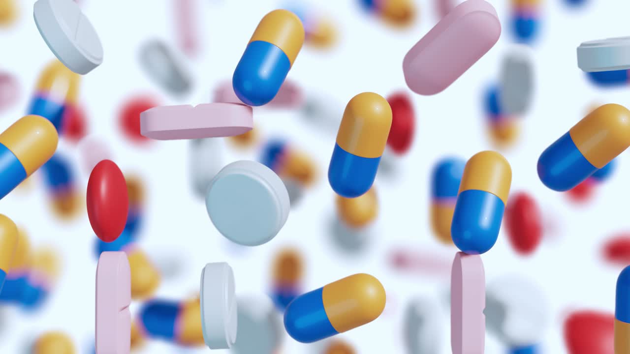 엄청난 수의 다양한 종류의 약이 없이 떨어집니다.