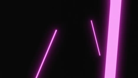 Pulsating-pink-neon-strip-lights-floating-on-a-black-background