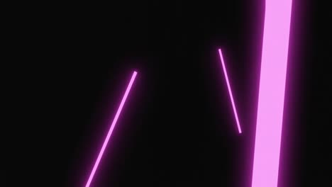 pulsating pink neon strip lights floating on a black background