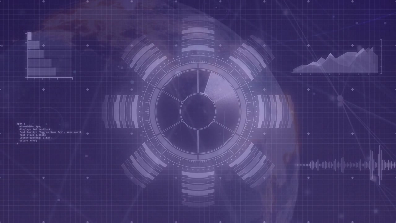 On launch HUD rotating and highlighting tabs, code scrolling and charts updating for display