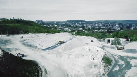 aerial view of a quarry and surrounding landscape