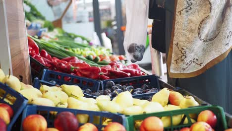 woman shopping for fruit and vegetables at a market