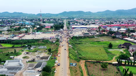 kuje area of the federal capital territory of nigeria along the council highway - aerial