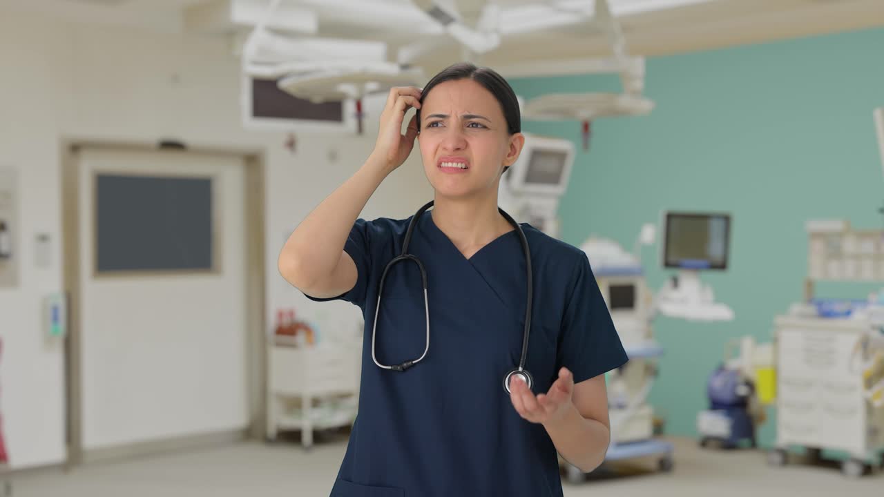Confused Indian Female Doctor Thinking Free Stock Video Footage ...