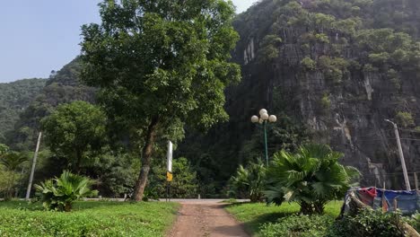 time-lapse of a pathway leading to a mountain