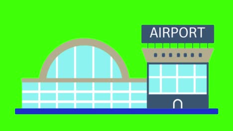 green screen , buildings , airport