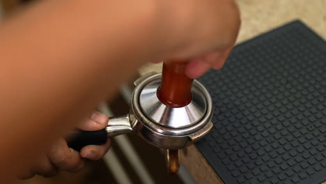 waitress making coffee