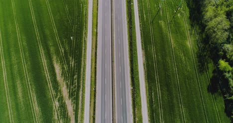 car passing highway aerial view 8