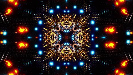 very colorful animation design with black background. kaleidoscope vj loop