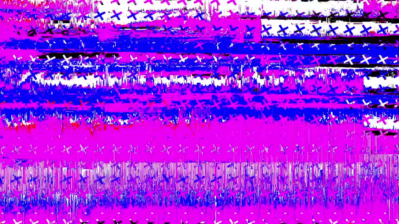 Effetto glitch digitale astratto con colori e motivi lampeggianti