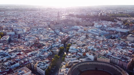 Cityscape-Of-Seville-On-Sunny-Morning-In-Spain-With-Seville-Cathedral-In-View