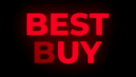 best buy text flickering display promotional loop.