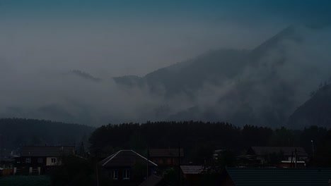 dew evaporates from the mountains