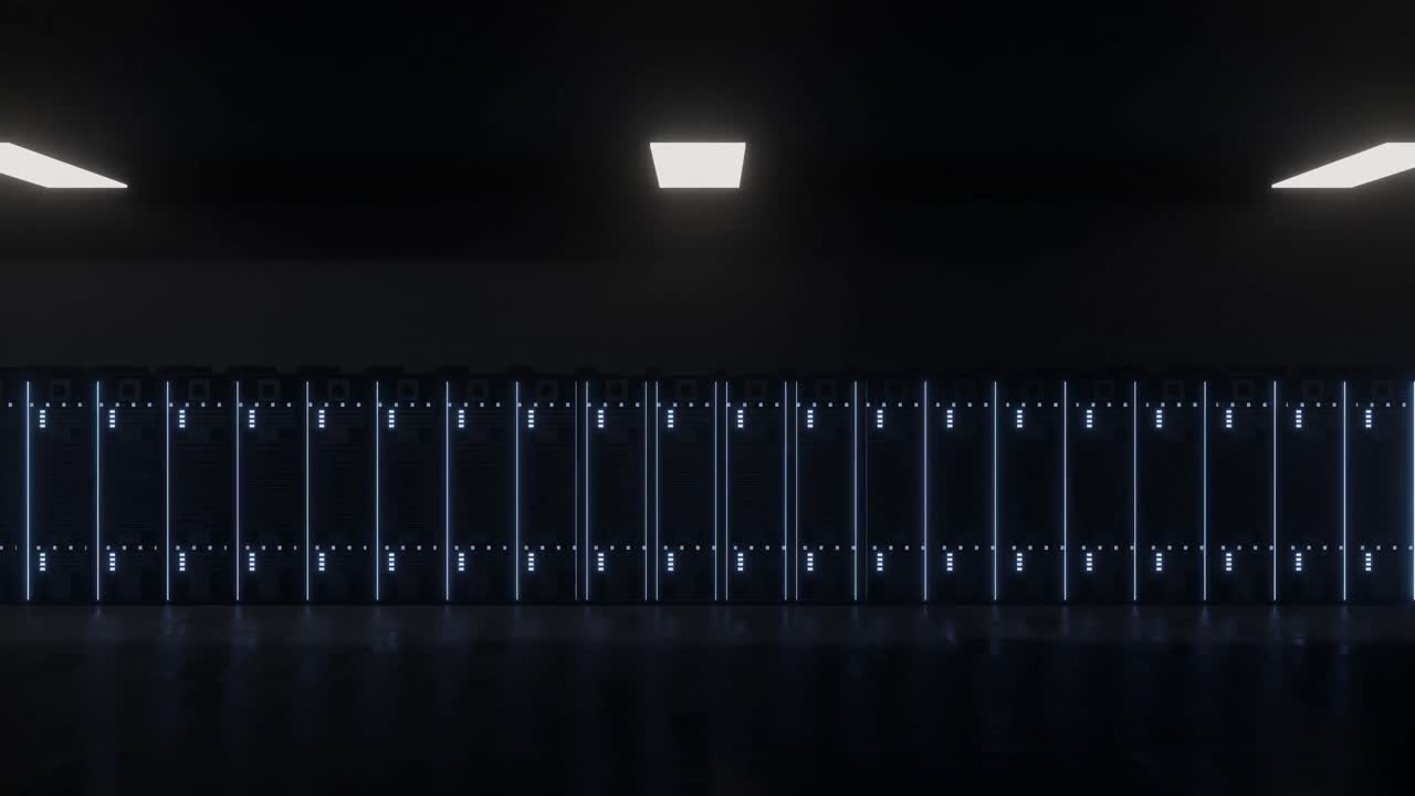 서버 방의 서버에서  ⁇ 박이는 불빛의 애니메이션