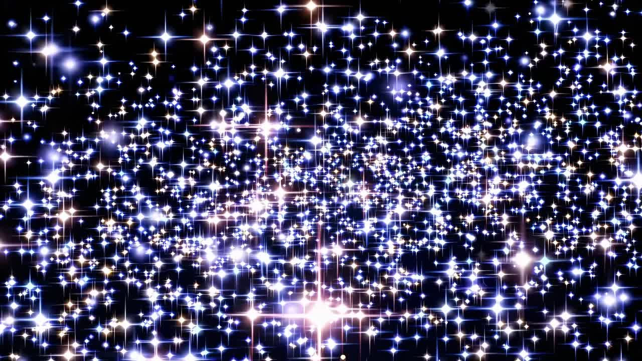 Un video cautivador de estrellas titilantes llena el encuadre.