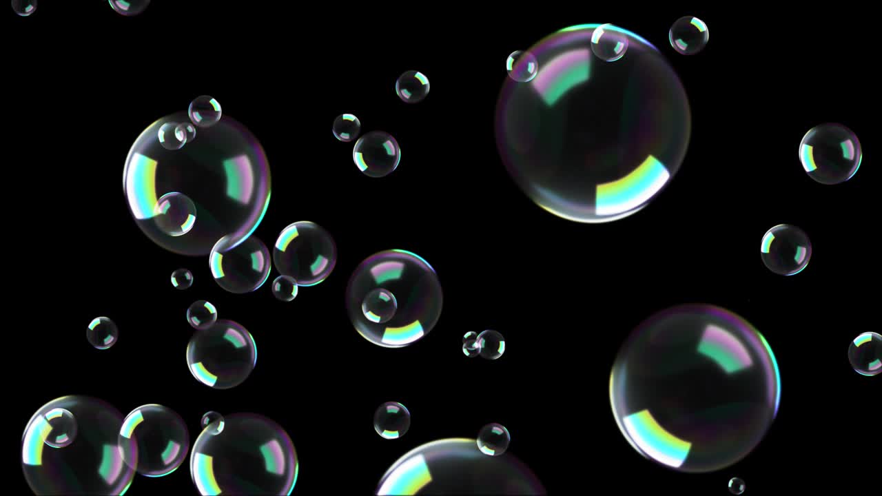 Abstract Underwater fizzing air bubbles flow 4K 3D Green Screen loop Animation background.