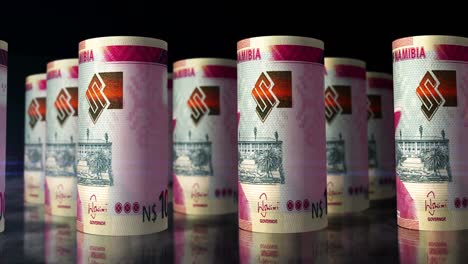 billetes de dinero de dólar de namibia rueda bucle sin costuras