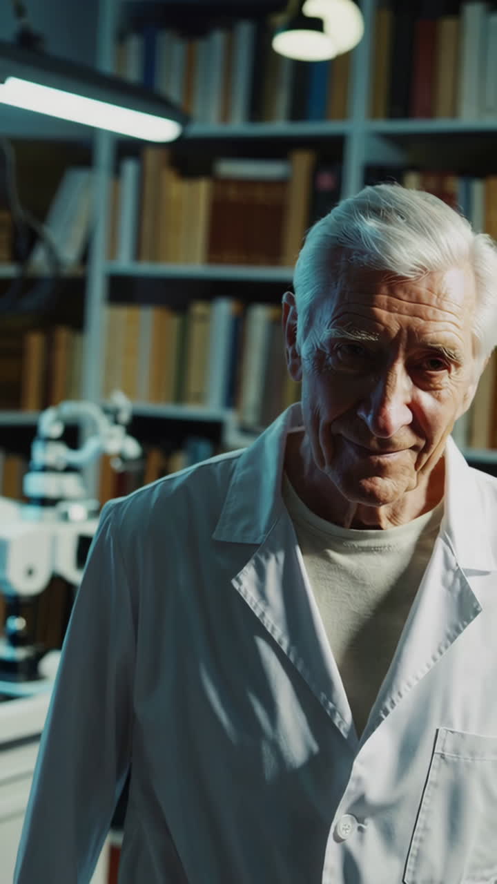 Scientist in a library lab