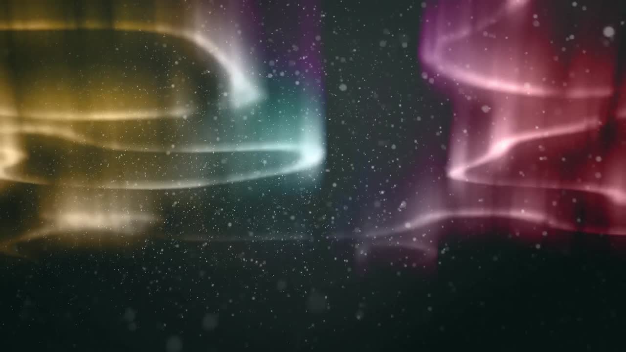 animación de los senderos brillantes de la aurora boreal en amarillo