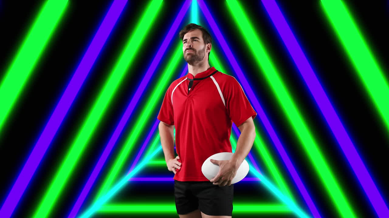 코카시안 남성 아메리칸  ⁇ 볼 선수의 애니메이션