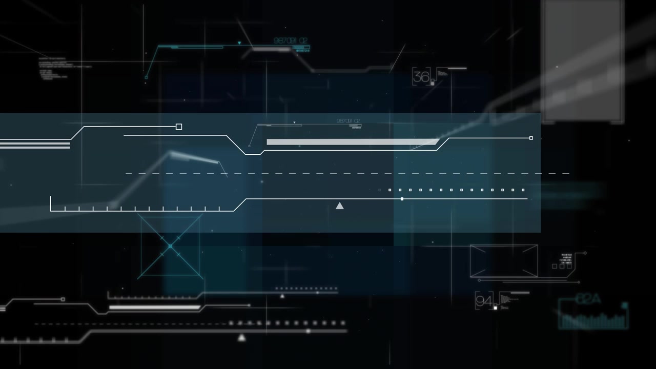 Animation of data processing on black background