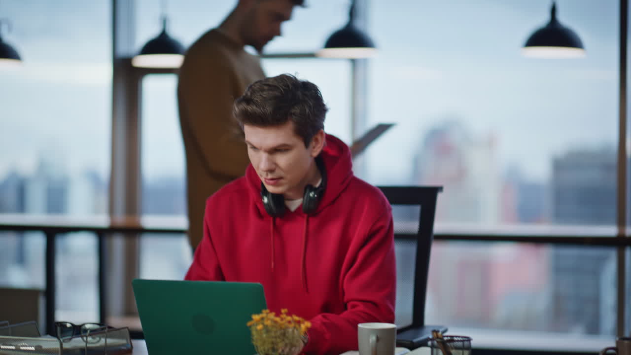 People working in a modern office