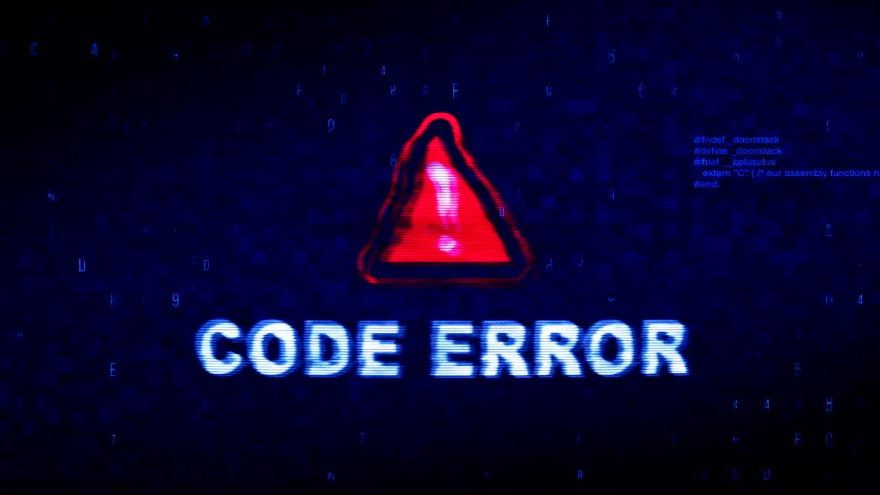 código de error texto digital ruido contracción glitch distorsión efecto animación de error.