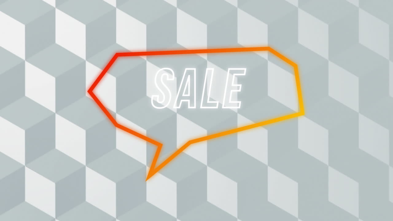 animación del texto de venta en la burbuja de habla retro