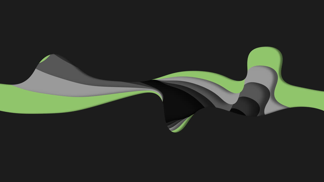 patrón de ondas de corte de papel de plástico negro y verde