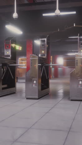 empty subway station turnstiles