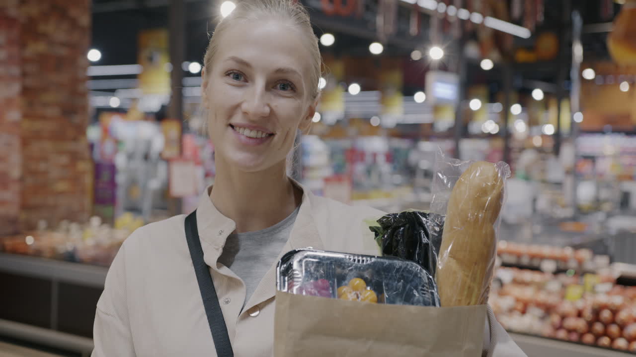 Woman Shopping at Grocery Store