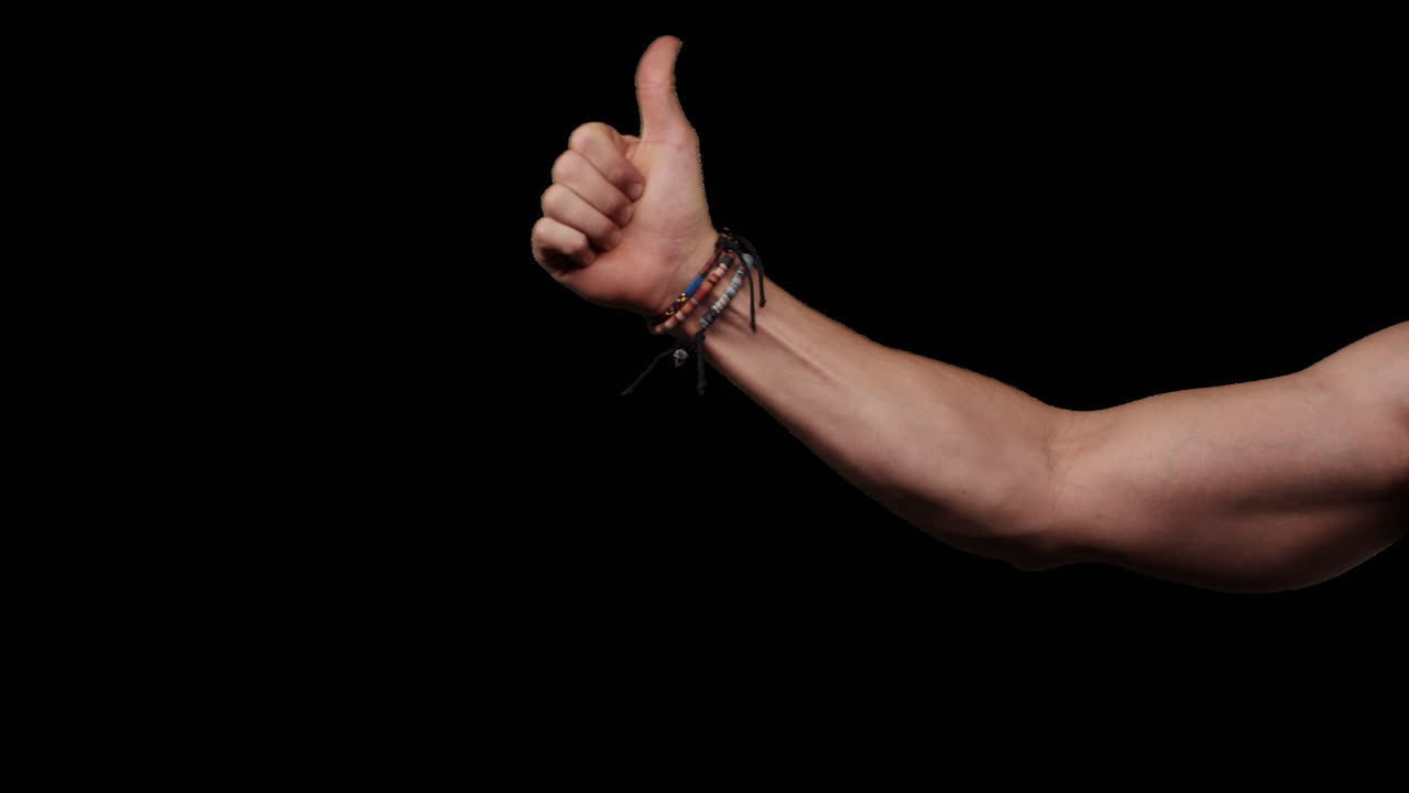 알파 채널에 대한 손의 제스처