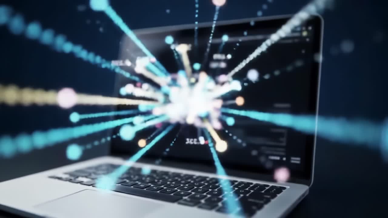 Dynamic Data Visualization on Laptop Screen: An Engaging Journey Through Interactive Graphs and Charts Representing Real-Time Information Flow