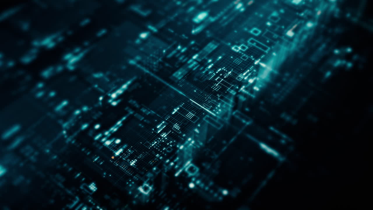 Futuristic screen display matrix, hi-tech digital data telemetry with encrypted numbers, display dynamic background for computer desktop screen display format
