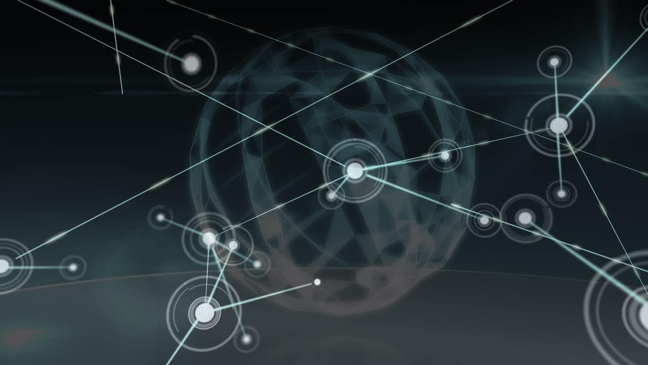 animación del globo y las conexiones sobre el espacio negro